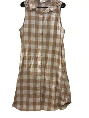 Hayden Los Angeles Women's Sleeveless Dress Sz 1XL Brown Check Plus Size